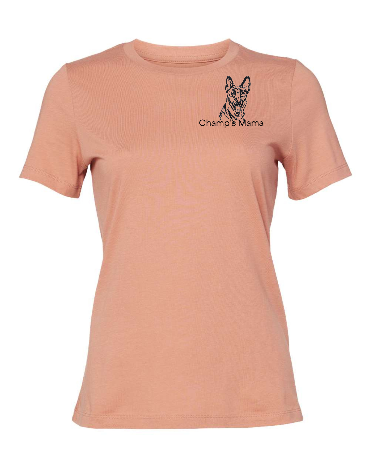 German Shepard Dog Mama Embroidered T Shirt