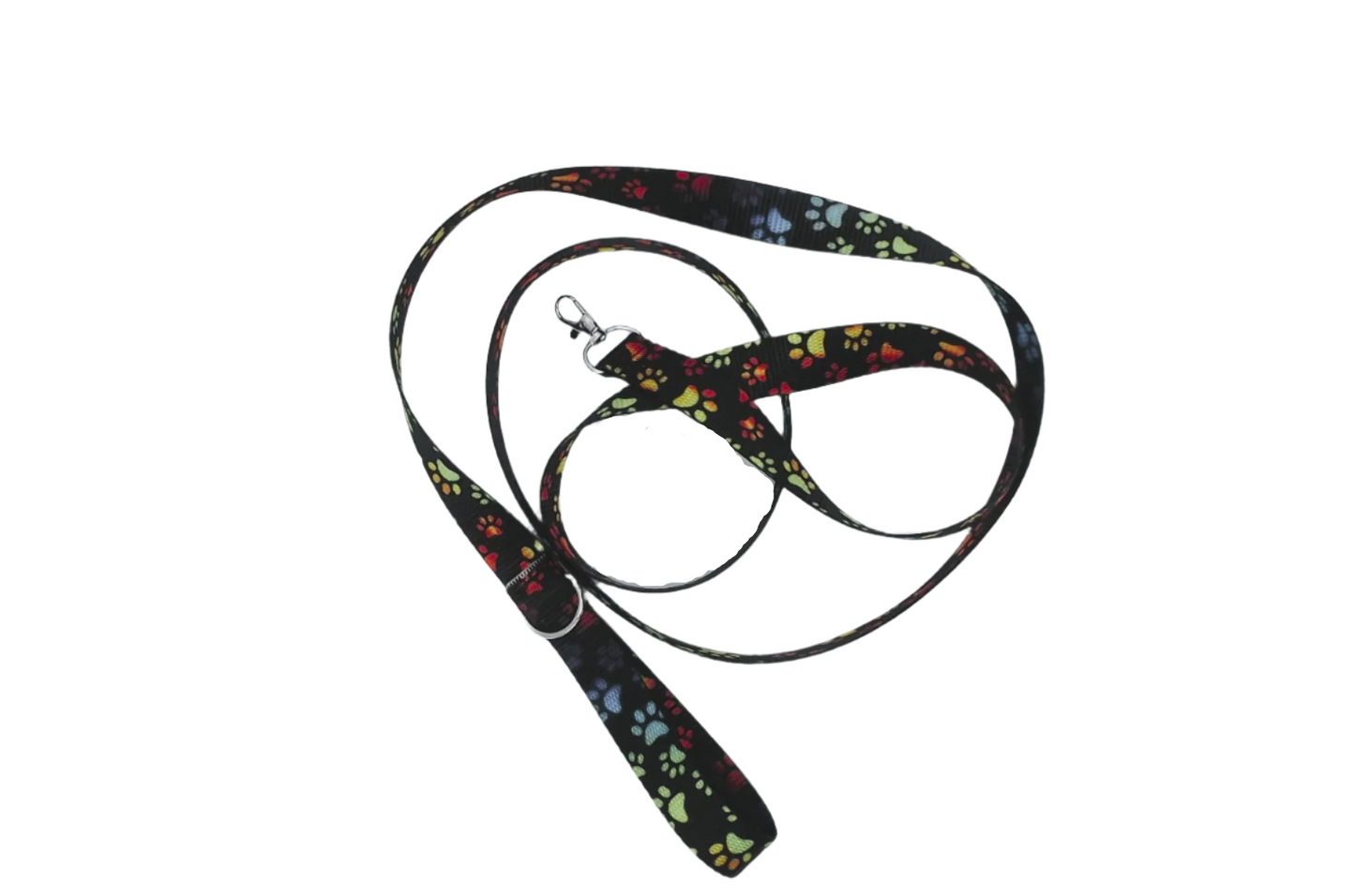 1/2-inch-wide Rainbow Paw Print Leash