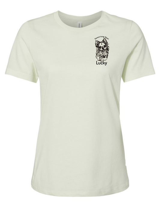 Long hair chihuahua "Forever in my heart" T shirt