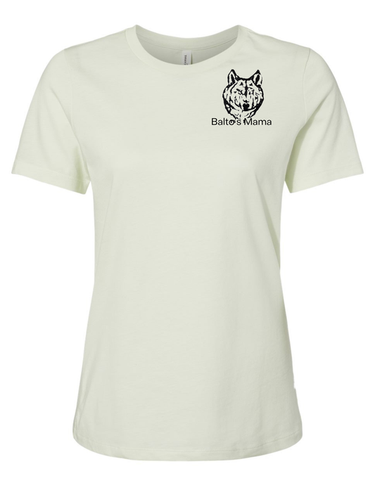 Husky Dog Mama Embroidered T Shirt