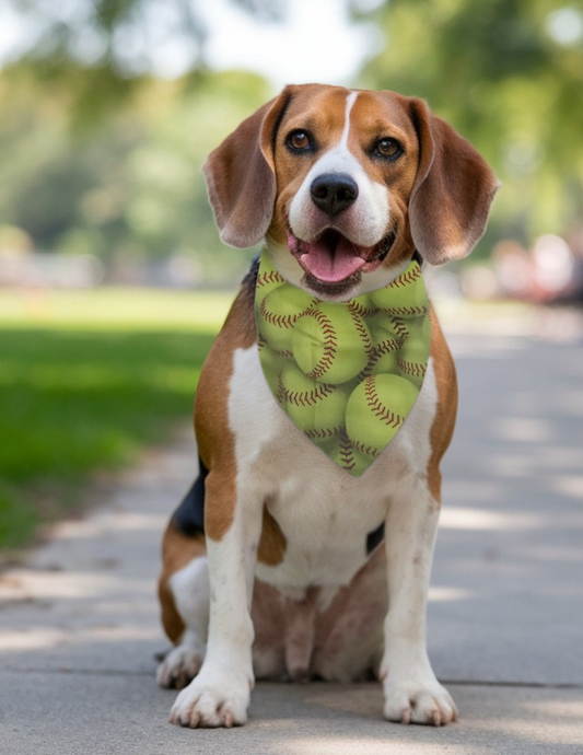 Personalized Softball print pet dog bandana