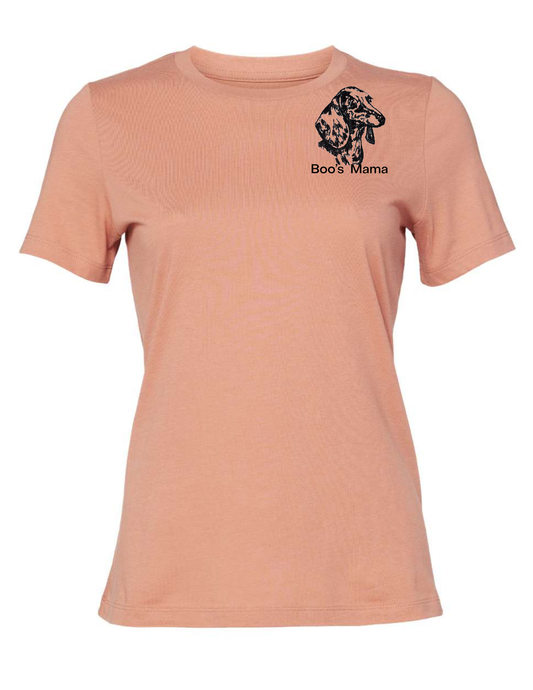 Dachshund Mama Embroidered T Shirt