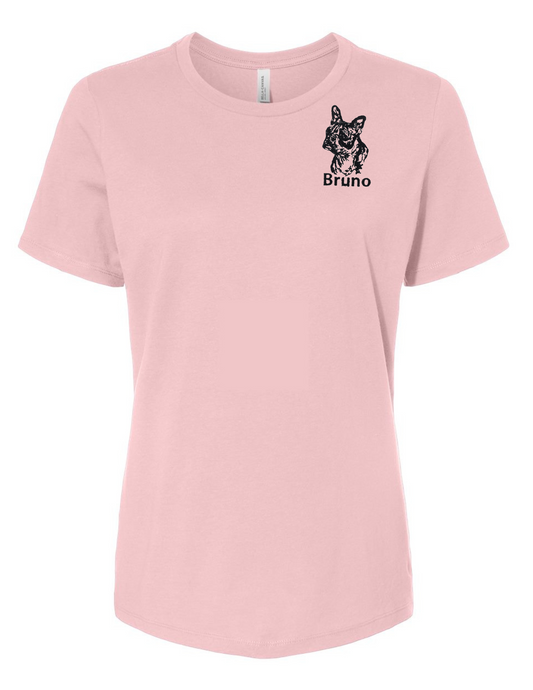 French Bull Dog Mama Embroidered T Shirt