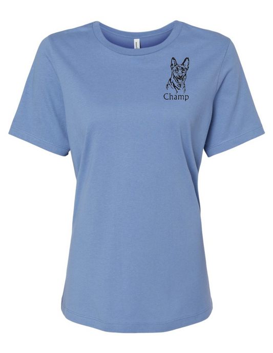 German Shepard dog embroidered t shirt