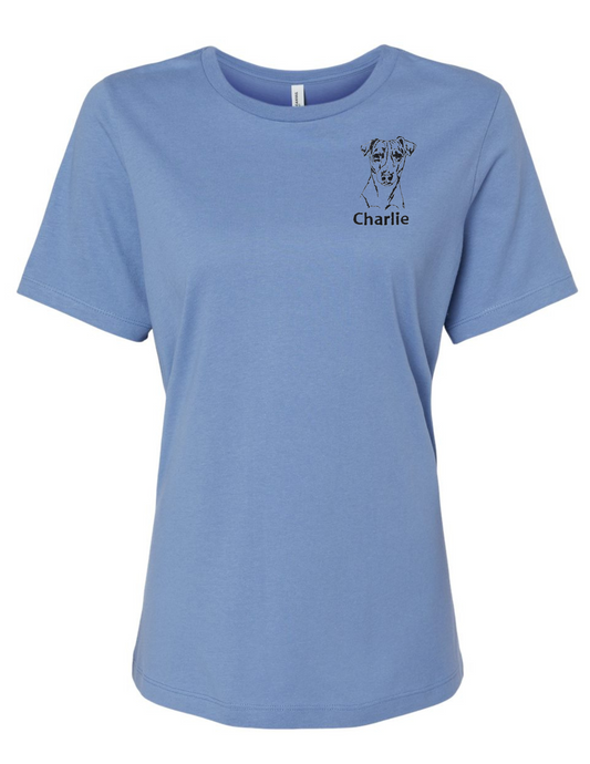 Jack Russel Dog Mama Embroidered T Shirt