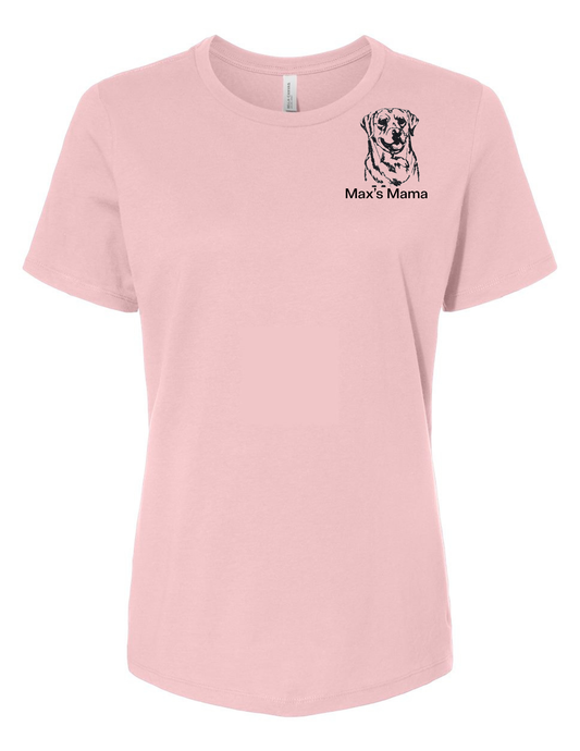 Retriever Dog Mama Embroidered T Shirt