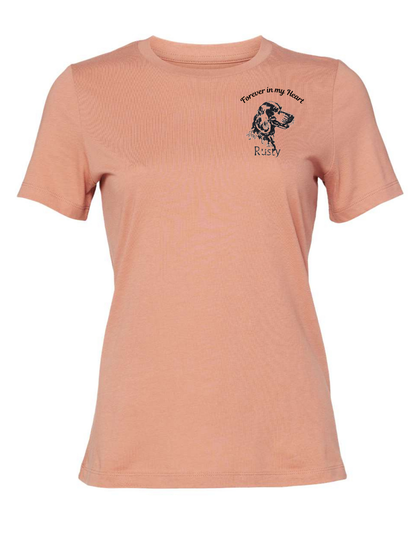 Irish Setter "Forever in my heart" T shirt for the pet lover to wear in memory.