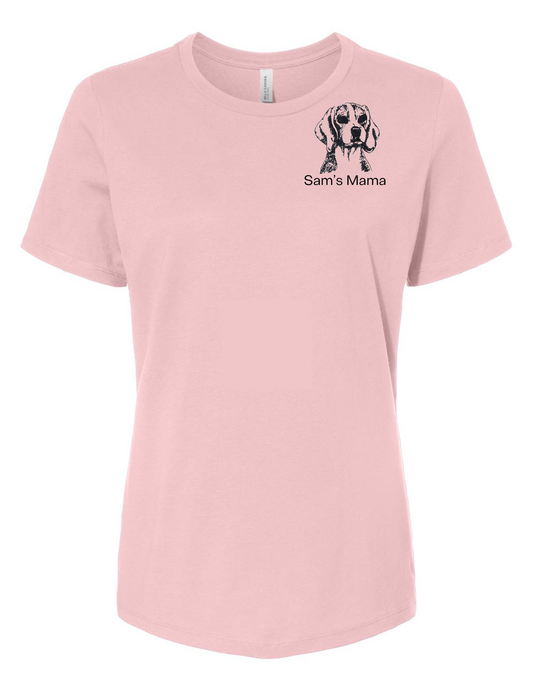 Beagle Dog Mama Embroidered T Shirt